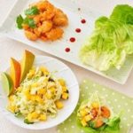 Spicy Shrimp Lettuce Wrap with Mango and Daikon Sprouts
