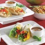 Tropical Mango Roll with Thai Peanut Noodles and Vietnamese Dipping Sauce